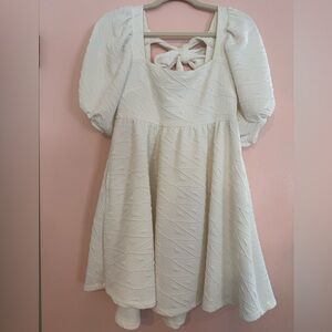 Free People Cream Mini Dress with Bow Detail